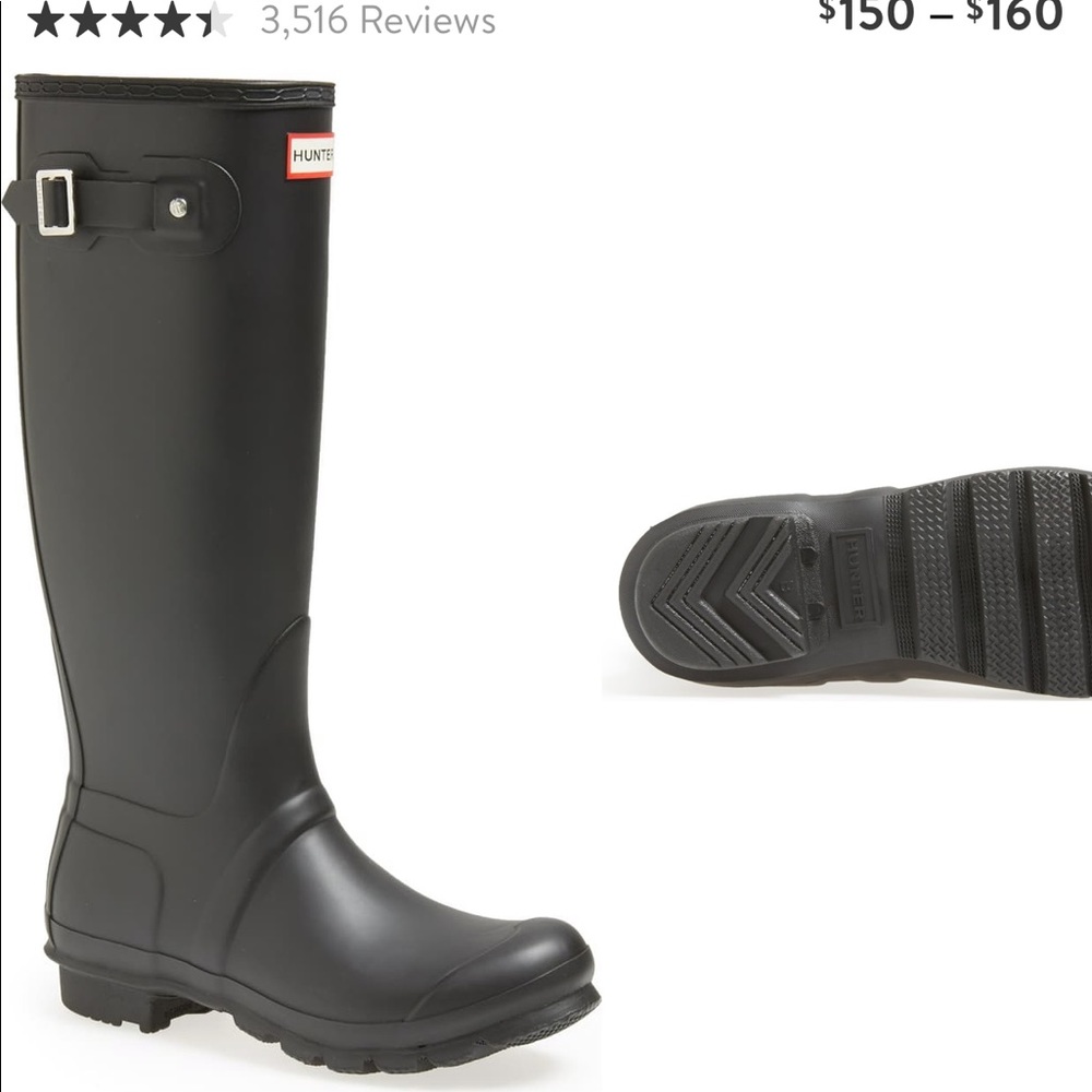 Hunter Original Tall Matte Black Rain Boots